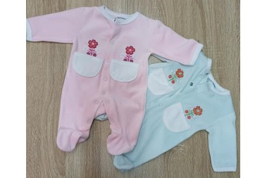 Pyjama Dors Bien fleurs pressions devant les Chatounets  Pyjama Dors Bien fleurs pressions devant les Chatounets