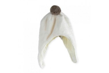 Bonnet + Echarpe pompon flanelle Beige Trois Kilos Sept Bonnet + Echarpe pompon flanelle Beige Trois Kilos Sept