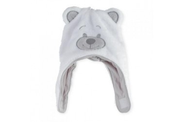 Bonnet + Echarpe nounours flanelle Blanc Trois Kilos Sept Bonnet + Echarpe nounours flanelle Blanc Trois Kilos Sept